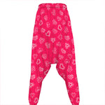Valentine's Day Geometric Heart Print Hammer Pants