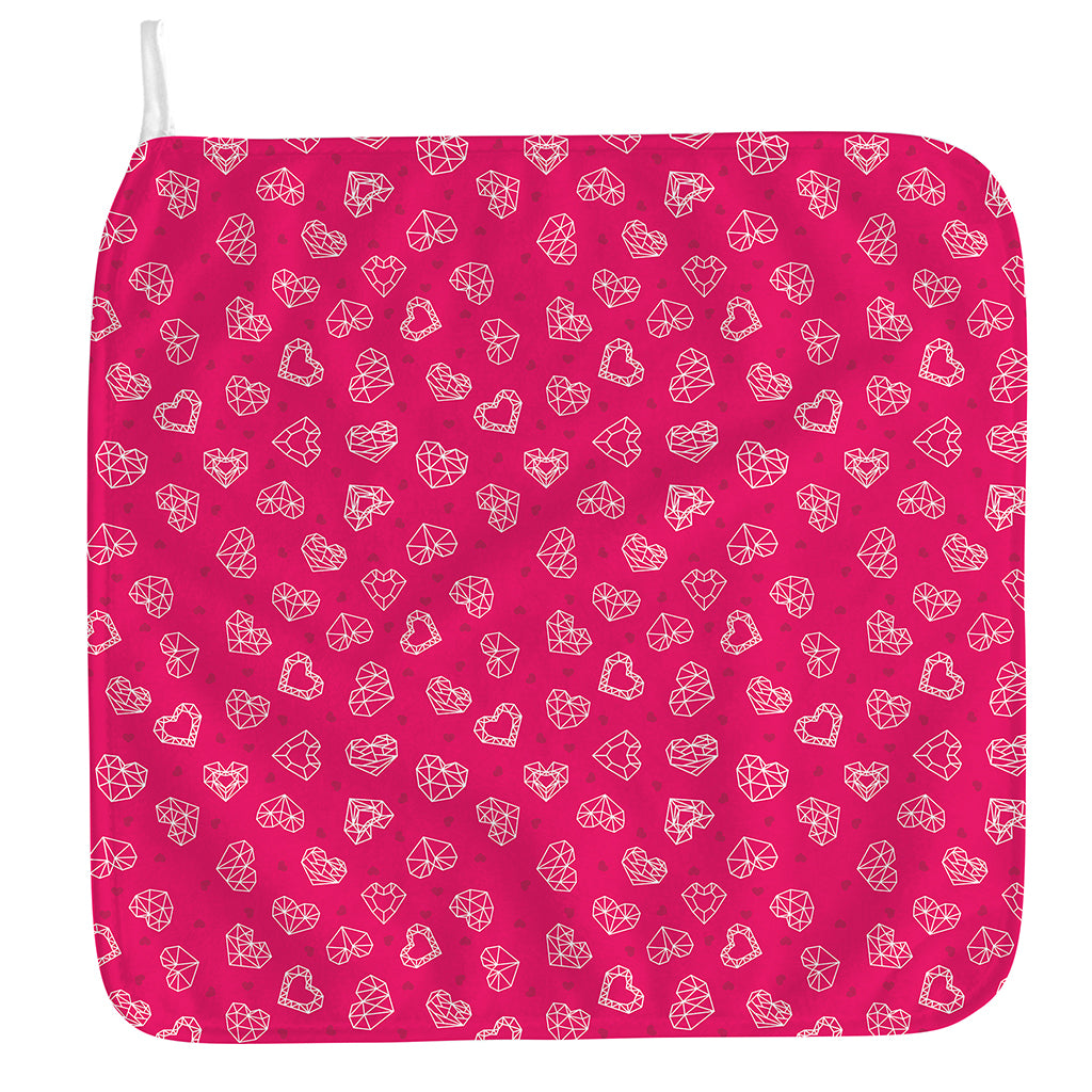 Valentine's Day Geometric Heart Print Hand Towel