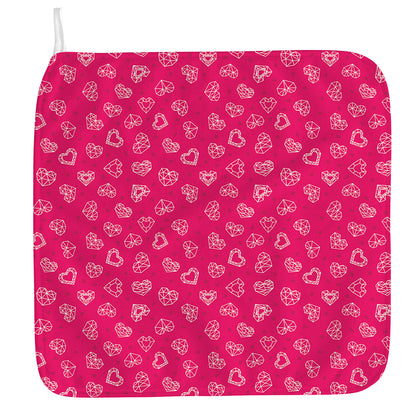 Valentine's Day Geometric Heart Print Hand Towel