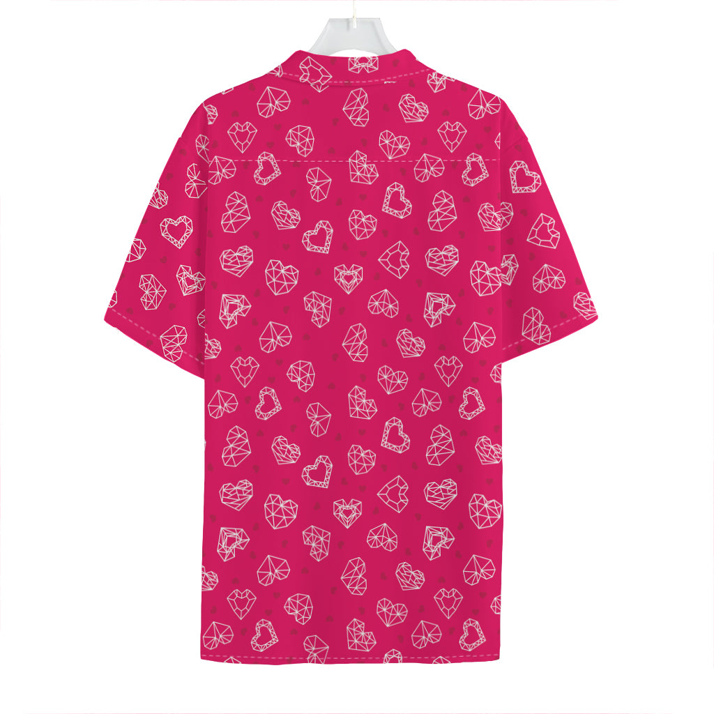 Valentine's Day Geometric Heart Print Hawaiian Shirt