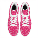 Valentine's Day Geometric Heart Print High Top Leather Sneakers