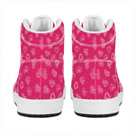 Valentine's Day Geometric Heart Print High Top Leather Sneakers
