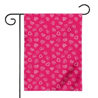 Valentine's Day Geometric Heart Print House Flag