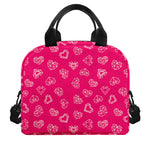 Valentine's Day Geometric Heart Print Insulated Lunch Bag