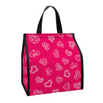 Valentine's Day Geometric Heart Print Insulated Lunch Tote