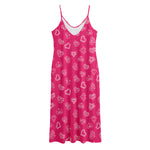 Valentine's Day Geometric Heart Print Jersey Midi Cami Dress