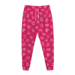 Valentine's Day Geometric Heart Print Jogger Pants