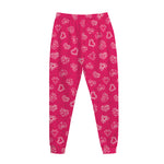 Valentine's Day Geometric Heart Print Jogger Pants