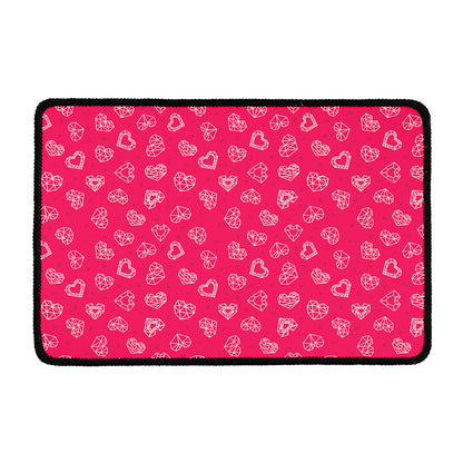 Valentine's Day Geometric Heart Print Kitchen Mat