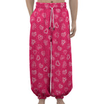 Valentine's Day Geometric Heart Print Lantern Pants