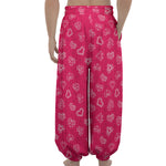 Valentine's Day Geometric Heart Print Lantern Pants