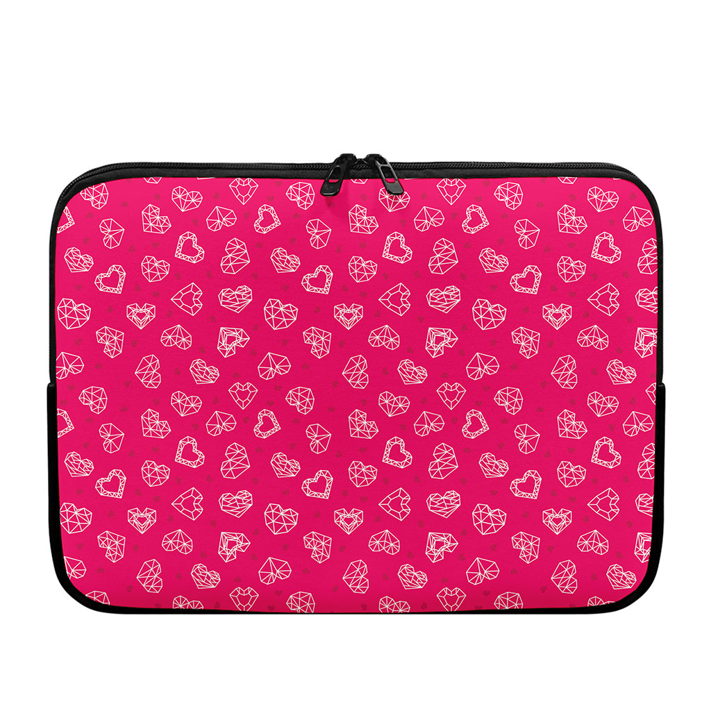 Valentine's Day Geometric Heart Print Laptop Sleeve