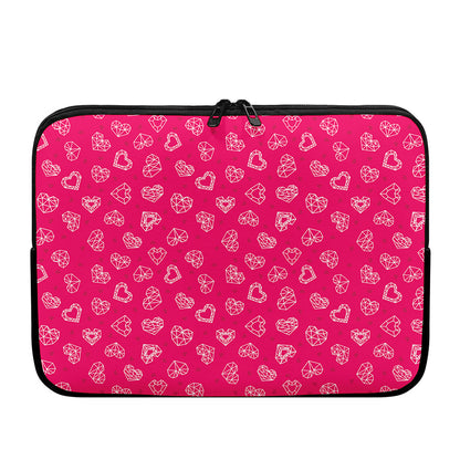 Valentine's Day Geometric Heart Print Laptop Sleeve