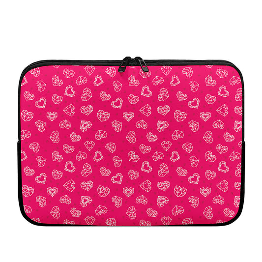 Valentine's Day Geometric Heart Print Laptop Sleeve