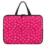 Valentine's Day Geometric Heart Print Laptop Sleeve With Handle