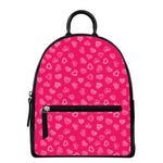 Valentine's Day Geometric Heart Print Leather Backpack