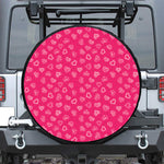 Valentine's Day Geometric Heart Print Leather Spare Tire Cover