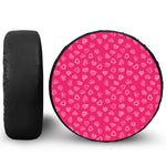 Valentine's Day Geometric Heart Print Leather Spare Tire Cover