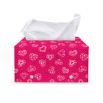 Valentine's Day Geometric Heart Print Leather Tissue Box Cover