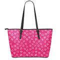 Valentine's Day Geometric Heart Print Leather Tote Bag With Zipper