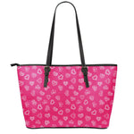 Valentine's Day Geometric Heart Print Leather Tote Bag