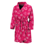 Valentine's Day Geometric Heart Print Men's Bathrobe