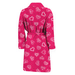 Valentine's Day Geometric Heart Print Men's Bathrobe