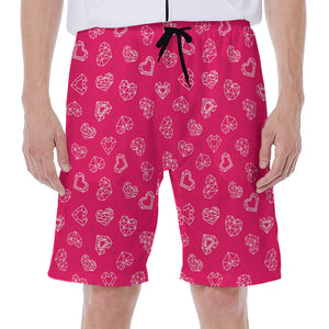 Valentine's Day Geometric Heart Print Men's Beach Shorts