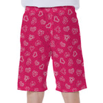 Valentine's Day Geometric Heart Print Men's Beach Shorts