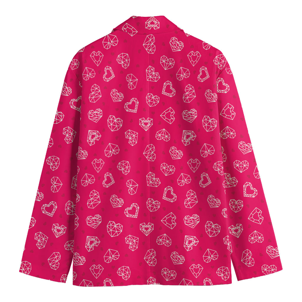 Valentine's Day Geometric Heart Print Men's Blazer