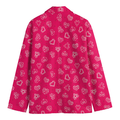 Valentine's Day Geometric Heart Print Men's Blazer