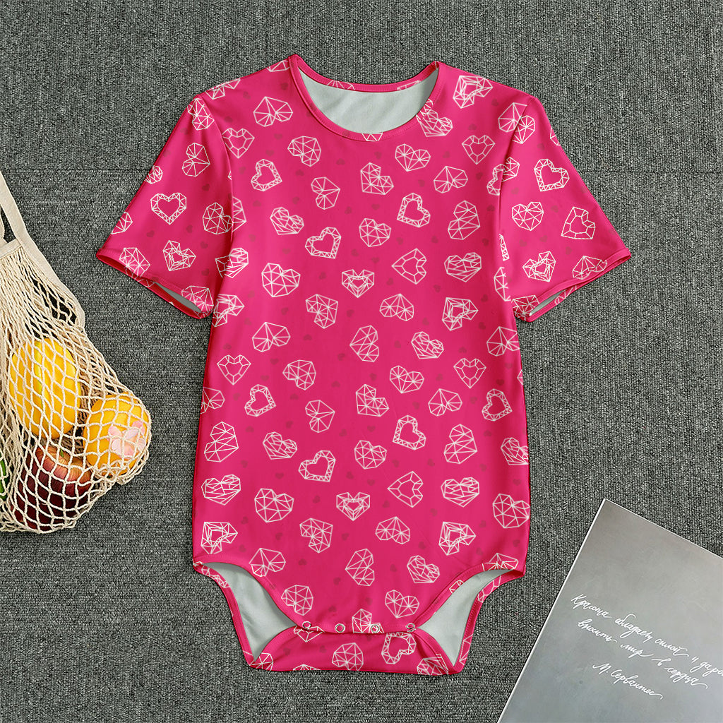 Valentine's Day Geometric Heart Print Men's Bodysuit