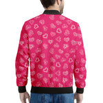 Valentine's Day Geometric Heart Print Men's Bomber Jacket