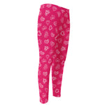 Valentine's Day Geometric Heart Print Men's Compression Pants