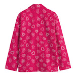 Valentine's Day Geometric Heart Print Men's Cotton Blazer