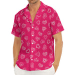 Valentine's Day Geometric Heart Print Men's Deep V-Neck Shirt