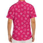 Valentine's Day Geometric Heart Print Men's Deep V-Neck Shirt