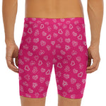 Valentine's Day Geometric Heart Print Men's Long Boxer Briefs