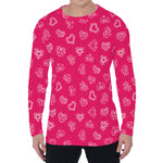 Valentine's Day Geometric Heart Print Men's Long Sleeve T-Shirt
