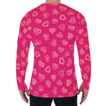 Valentine's Day Geometric Heart Print Men's Long Sleeve T-Shirt