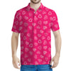 Valentine's Day Geometric Heart Print Men's Polo Shirt