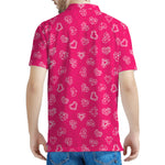 Valentine's Day Geometric Heart Print Men's Polo Shirt