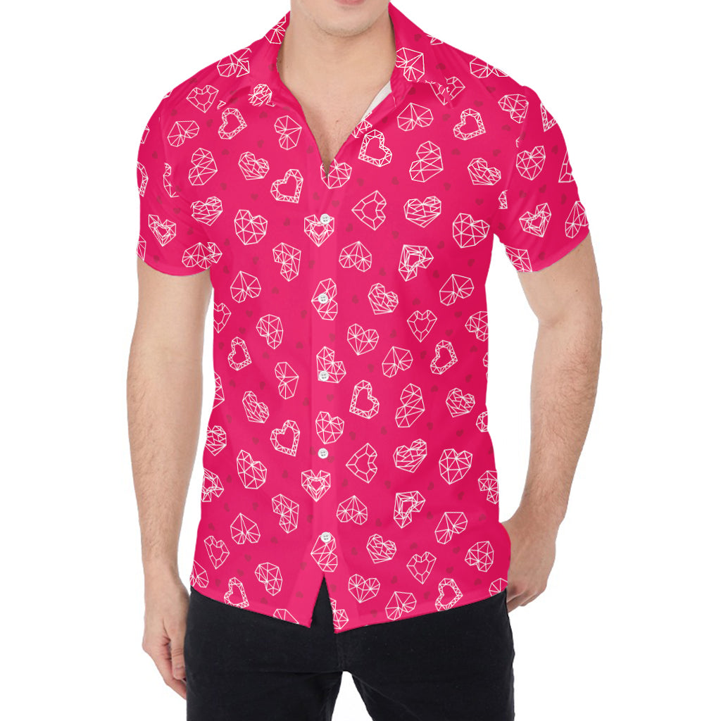 Valentine's Day Geometric Heart Print Men's Shirt