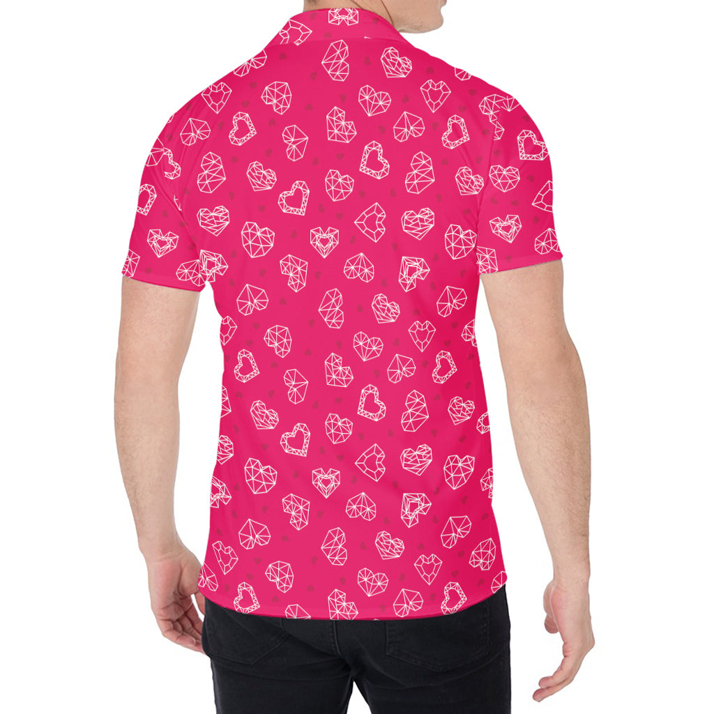 Valentine's Day Geometric Heart Print Men's Shirt