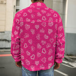 Valentine's Day Geometric Heart Print Men's Shirt Jacket