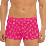 Valentine's Day Geometric Heart Print Men's Short Boxer Briefs