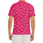 Valentine's Day Geometric Heart Print Men's Short Sleeve Rash Guard