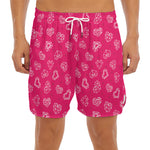 Valentine's Day Geometric Heart Print Men's Split Running Shorts