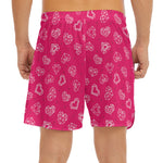 Valentine's Day Geometric Heart Print Men's Split Running Shorts