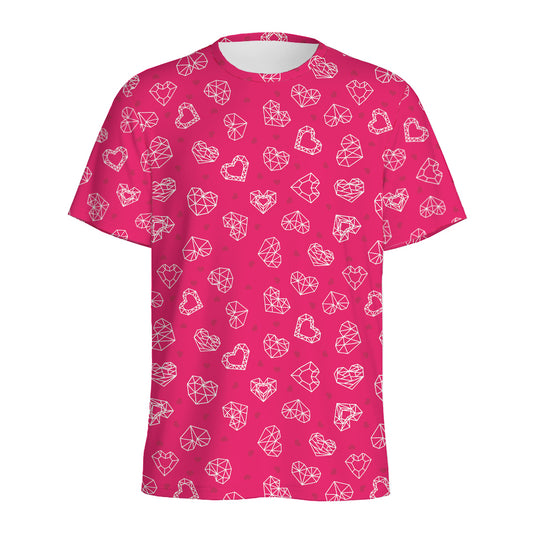 Valentine's Day Geometric Heart Print Men's Sports T-Shirt